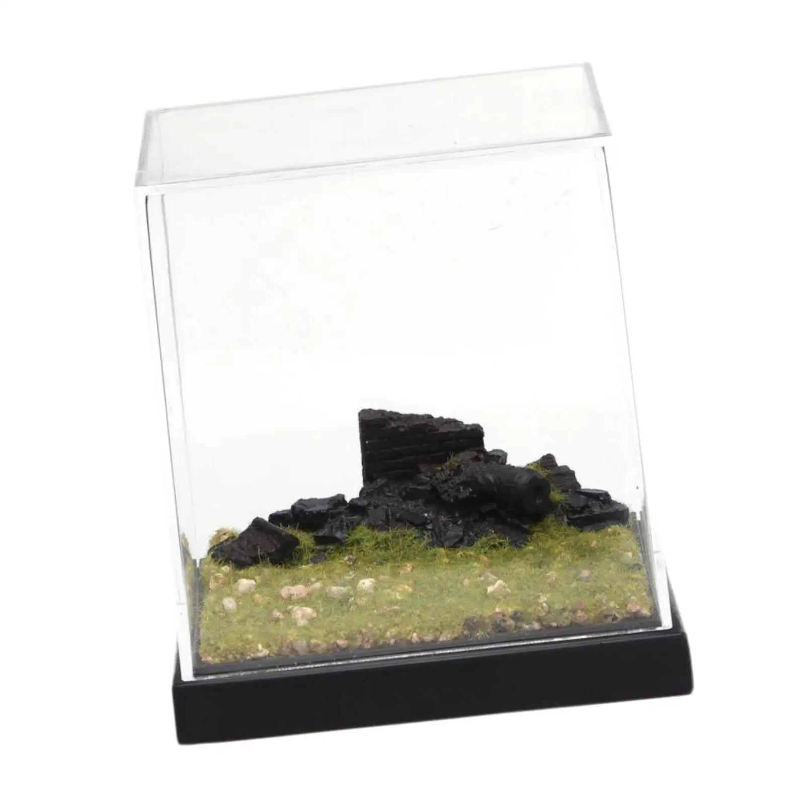 1:64 Scale Dollhouse Compact Creative Dustproof DIY for Collectibles Micro Simulation Scene with Dust Cover Display Case