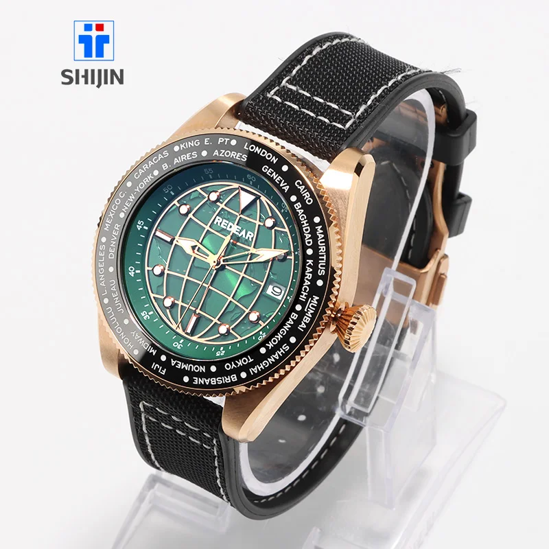 Graceful OEM/ODM Golden Watches Electronic Dome Crystal Mechanical Watch Japanese NH35 Automatic Watch