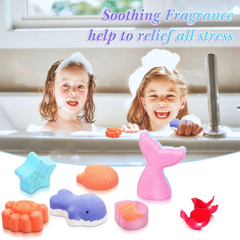 6 Pcs Essential Oils Bath Bombs All-purpose Natural Organic Exfoliation Bubble Bath Ball for Moisturizing Dry Skin