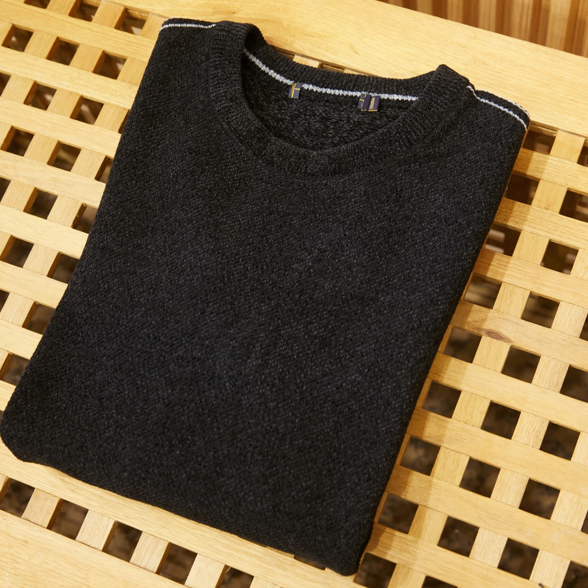 

Ультрамягкий вязаный свитер с круглым вырезом для мужчин, осенне-зимний, модный, с длинными рукавами, пуловер, трикотаж