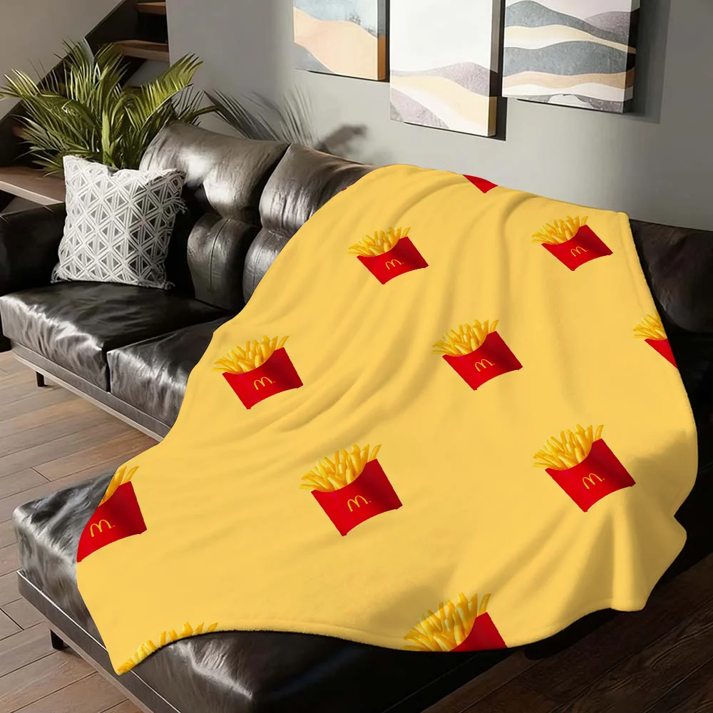 Fashion print M-McDonaldS Blanket For Sofa Office Bed Plane Travel Sleep Read Relax Camping Soft And Warm