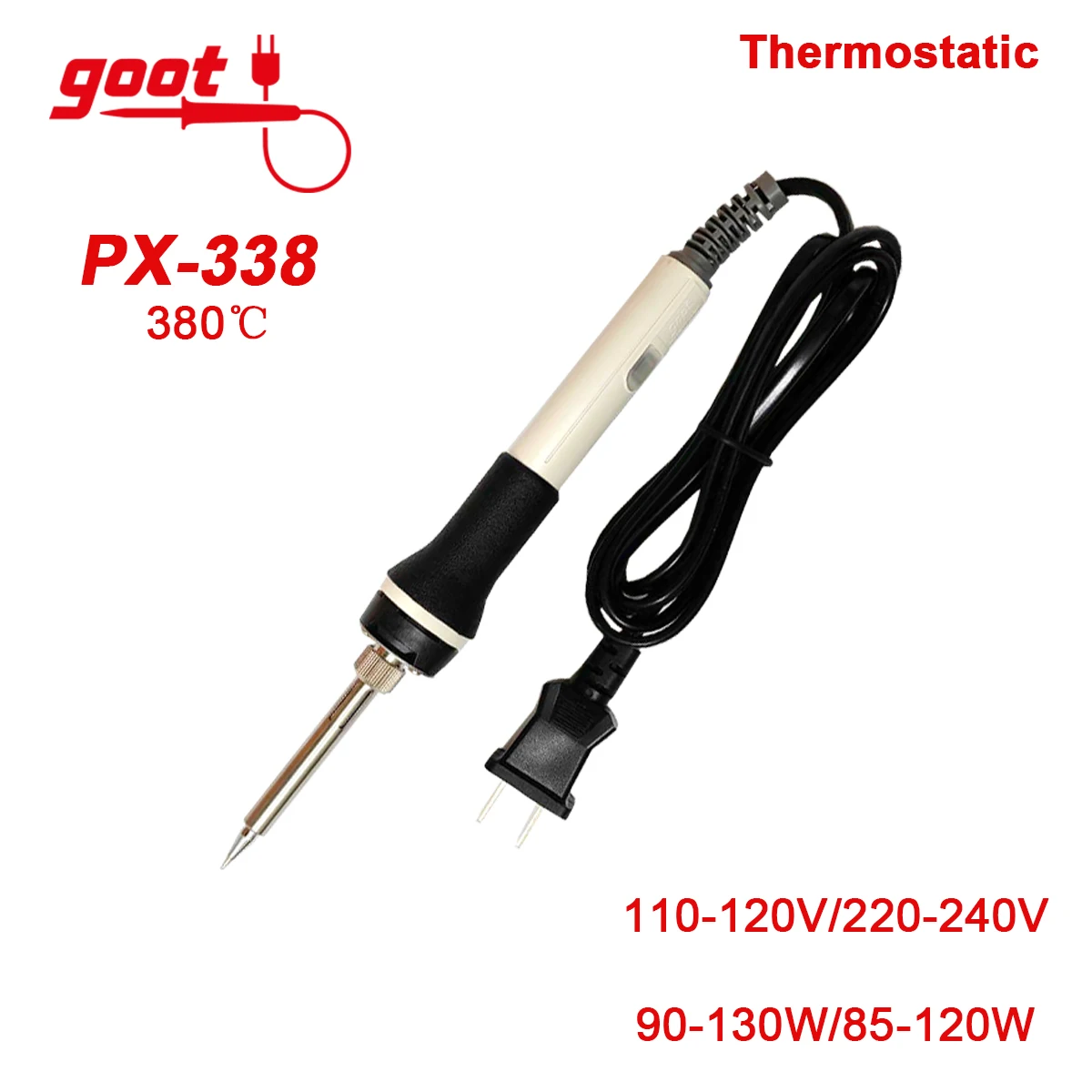 

Japan GOOT Thermostatic Soldering Iron 380℃ Electric Solder Iron Lead-free Soldering Welding Repair Tools PX-338