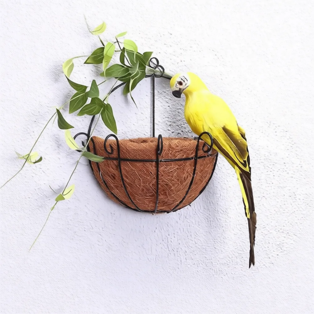 Simulation Macaw Parrot Figurine Decorative Feather Bird Statue For Garden Lawn Landscape Backyard Home Party Decoration