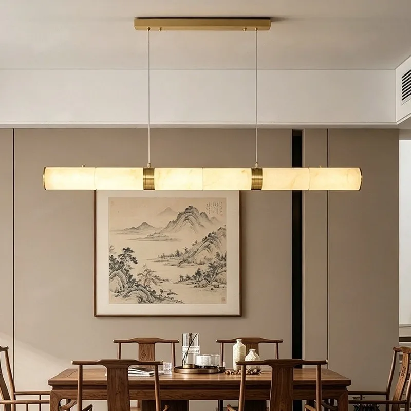 Marble Led Pendant Light for Home Decor Living Room Dining Table Chandelier Indoor Hanging Lamp Office Creative Lighting Fixture