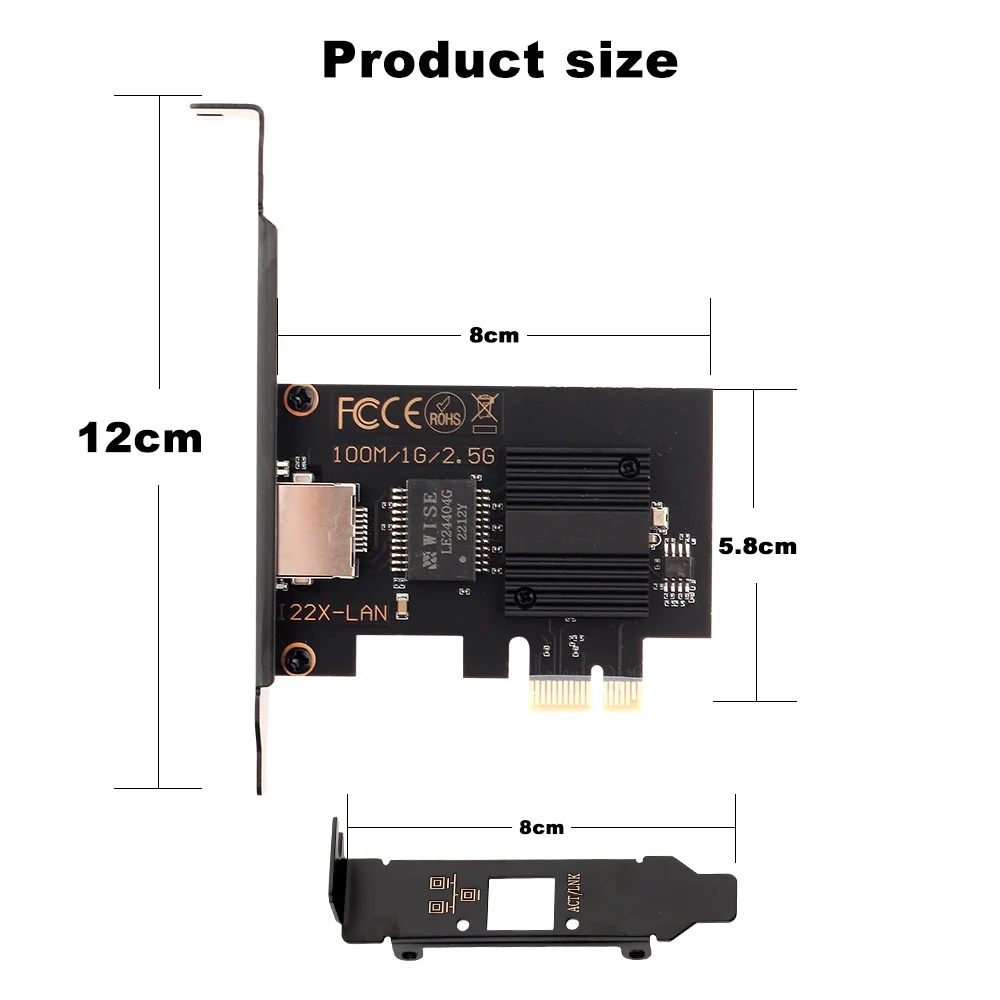 2.5Gbase-T Pci Express Gigabit Netwerkkaart Voor Intel I226 Gigabit Ethernet Rj45 Dual Poorten 1000/2500M Pci Express Wlan Adapter