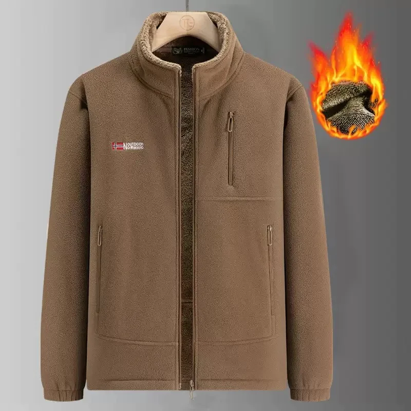 

Winter Fashion Trend Norway Plush Thick Warm Jacket Men's Casual Loose Comfortable Sports Plus Large Size High-Quality Jacket