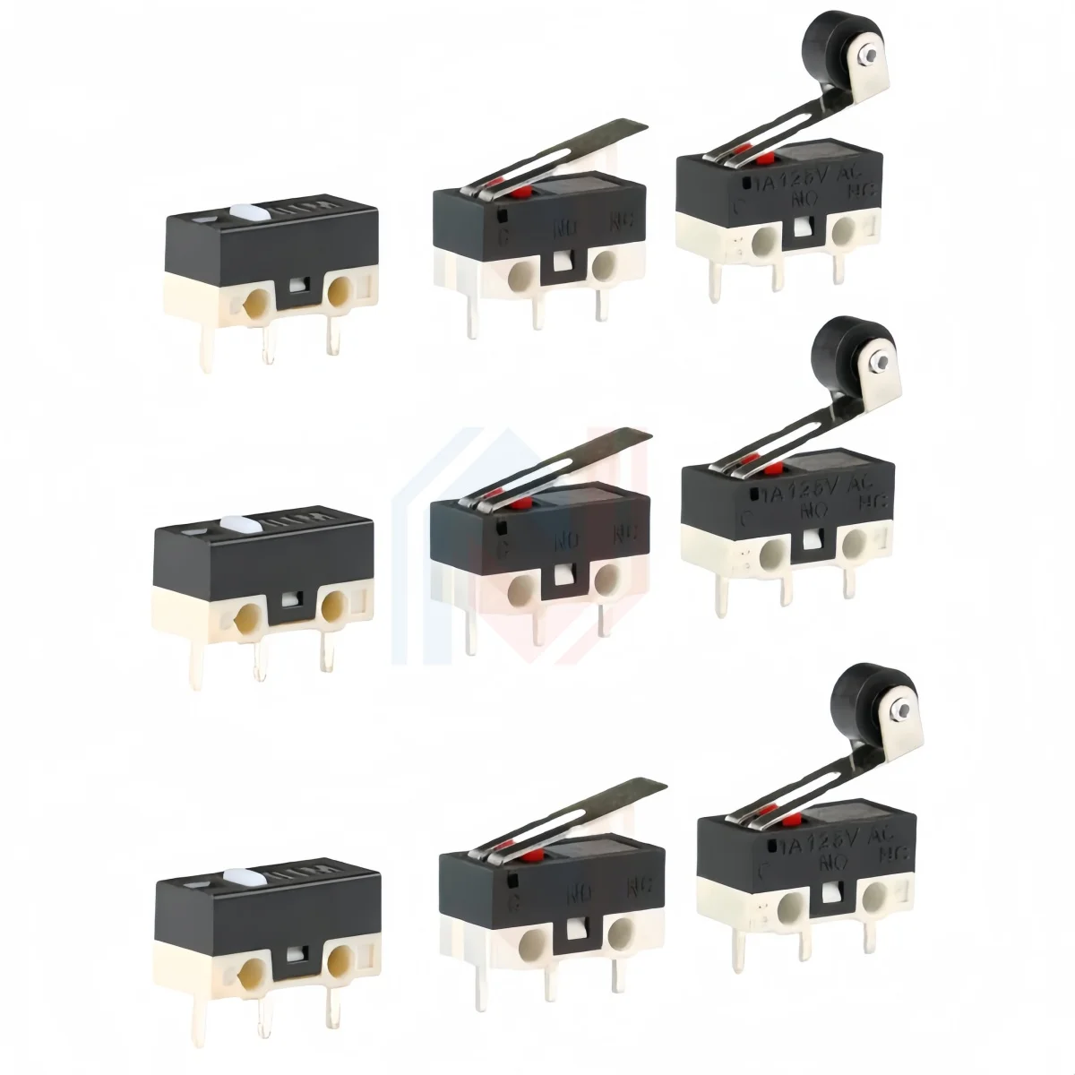 10Pcs Micro Limit Switch Mouse Button Tact Switch Without Handle/ With Handle/ With Handle Roller Micro switch 1A 125V AC 3Pins