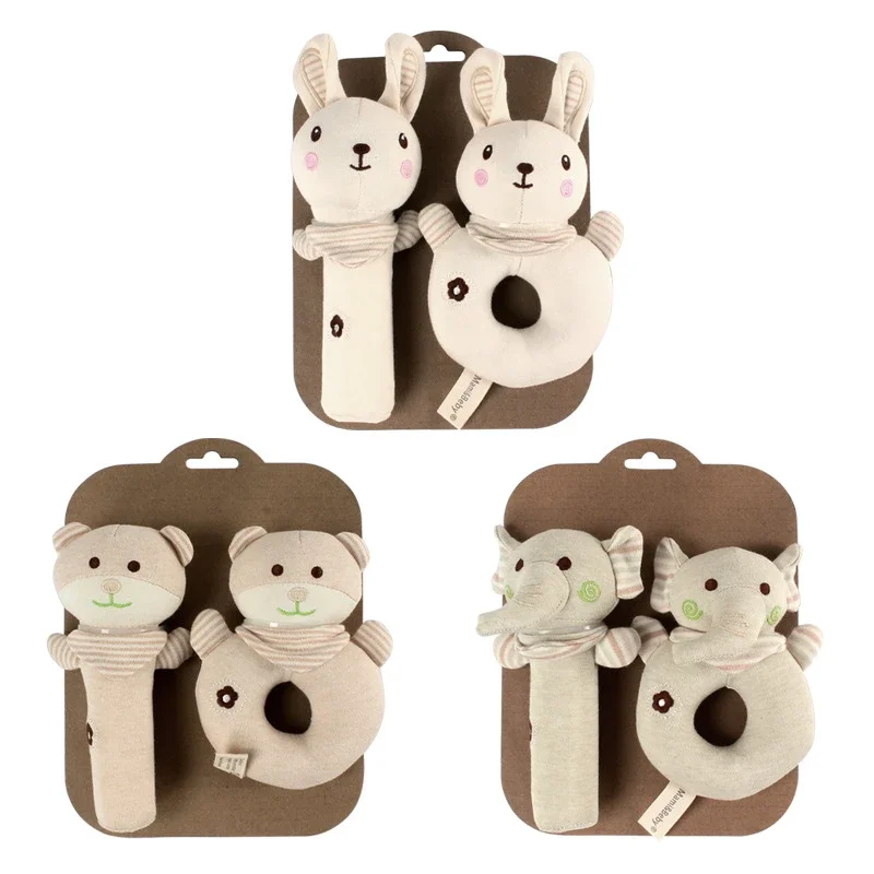 Baby Rattles Newborn Bed Hanging Bell Plush Dolls Lions Rabbit Dog Toys Infant Grab Ability Training Stroller игрушки для детей