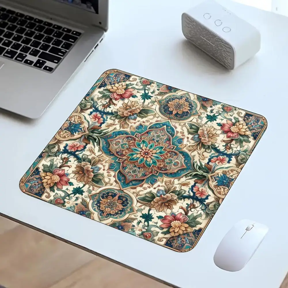 Classic Oriental Mandala Art Mouse Pad Non Slip Rubber Base Stitched Edge Keyboard Mat 18x22 40x45 For PC Gamer Office Station