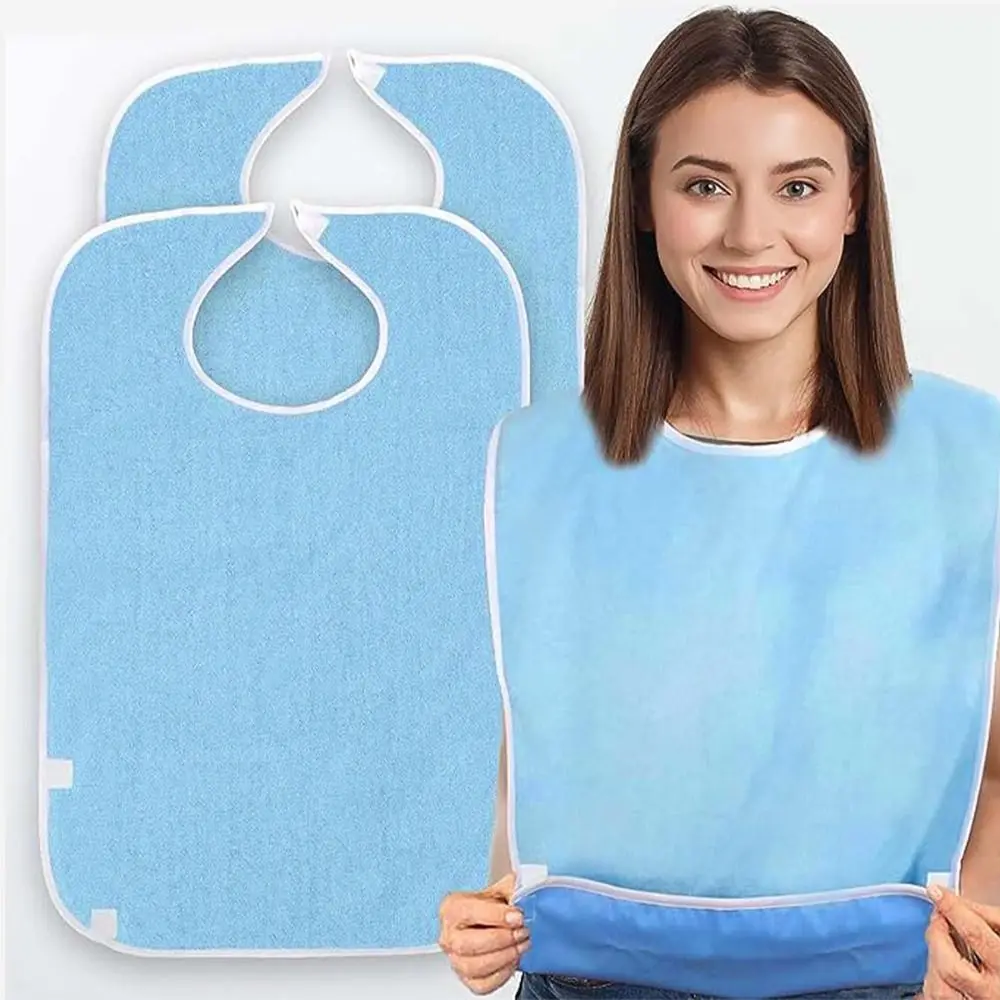 

Multi-purpose Elderly Bib Feeding Nursing Stain Resistant Washable Dining Clothing Protection Mess-Free Diet Adult Bibs Unisex