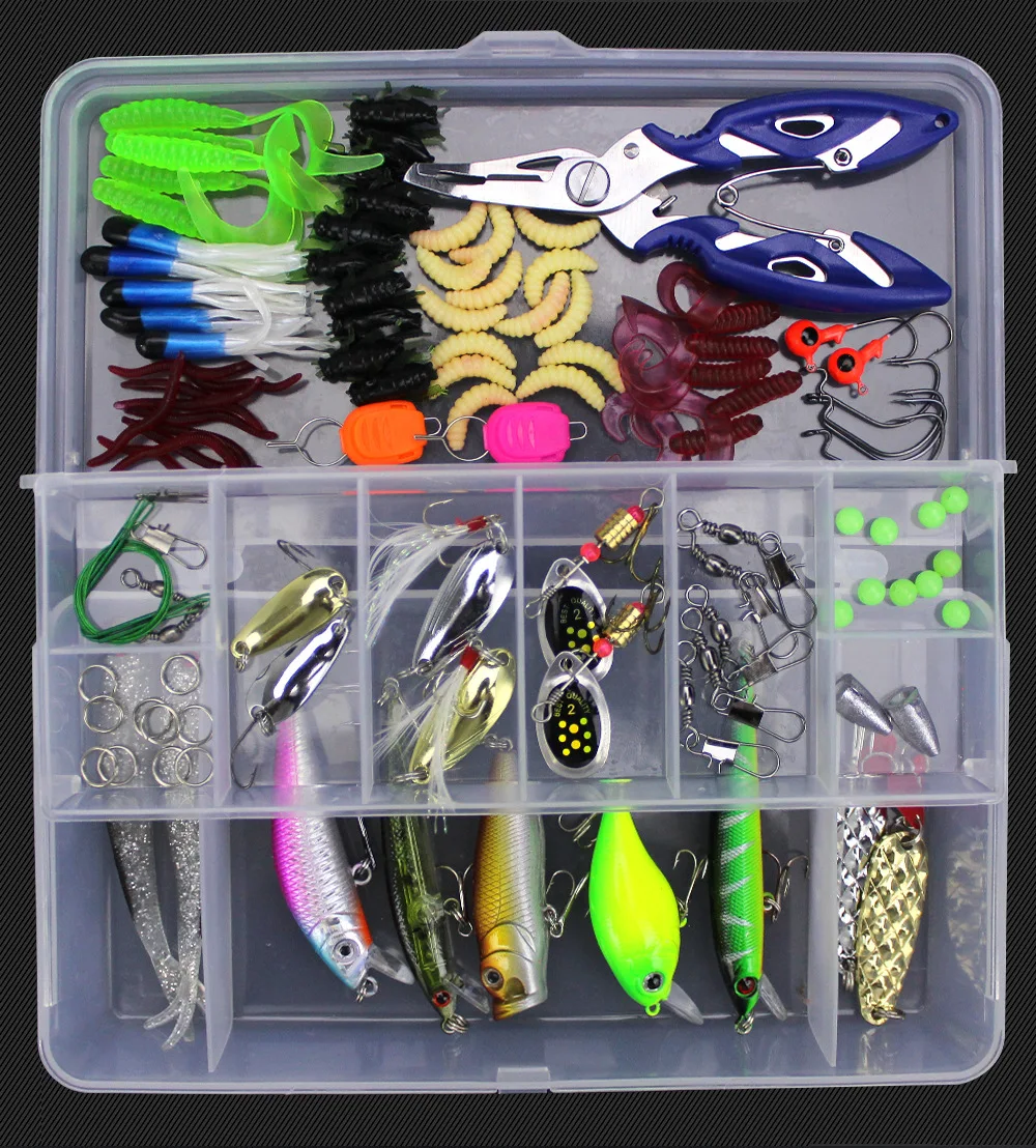 28/88/103/105/106 PCS Multi-function Full Layer Bait Lu Ya Fishing Bait Set Variety Fishing Bait Fishing Gear Artificial Bait