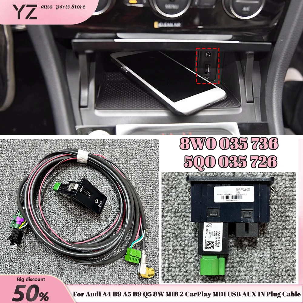 For VW Golf 7 Passatb8 Tiguan MK2 MIB2 Carplay switch wired connection Carplay 5Q0 035 726E  5G0 035 222F
