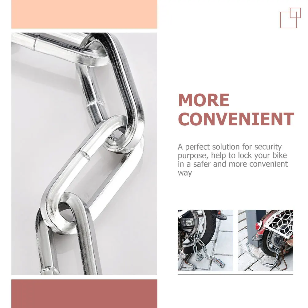 

Bike Chain Lock Sturdy Thickened Cut Proof Chain Durable Anti-Theft Portable Outdoor Bike Safety Lock with Two Keys
