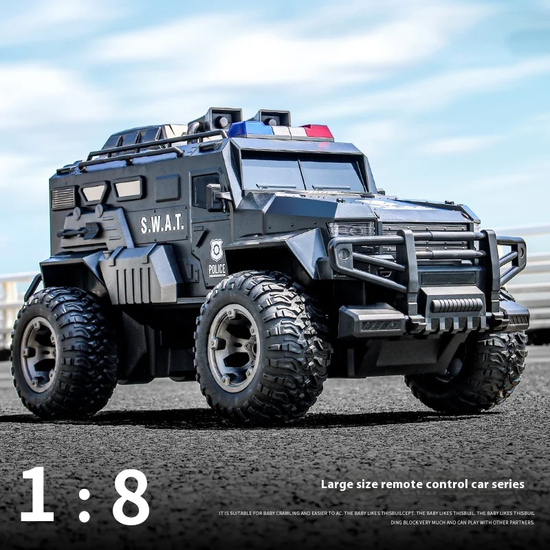 Негабаритный 1:8 внедорожник с дистанционным управлением, альпинистский автомобиль, вооруженный специальный полицейский автомобиль, детская игрушка, мужской пульт дистанционного управления