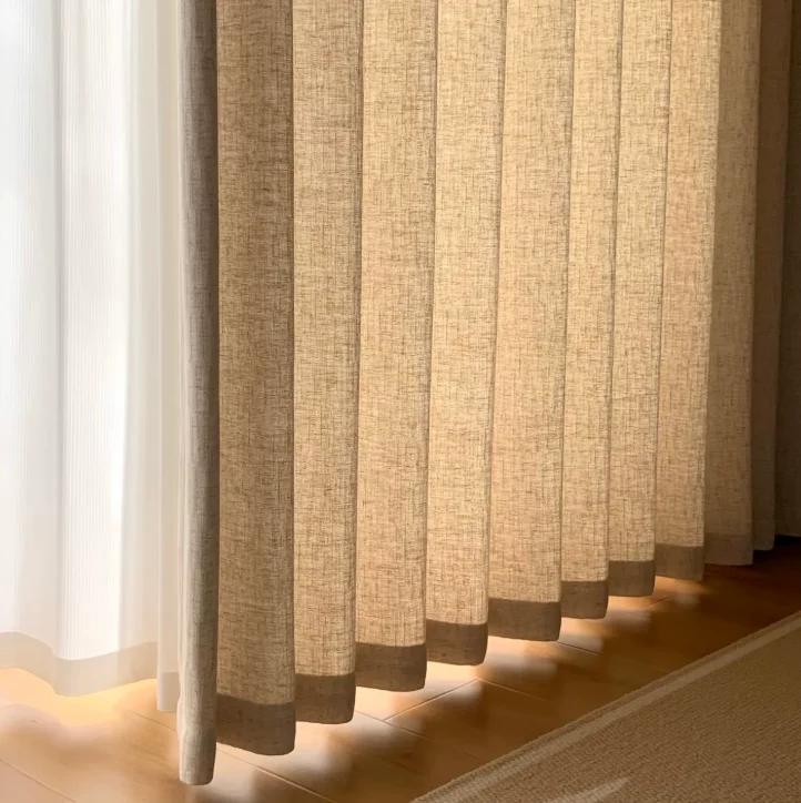 Custom Size Gauze Curtains Mid-century Style Linen Living Bedroom Balcony Study Semi-blackout Curtains and Screens Window