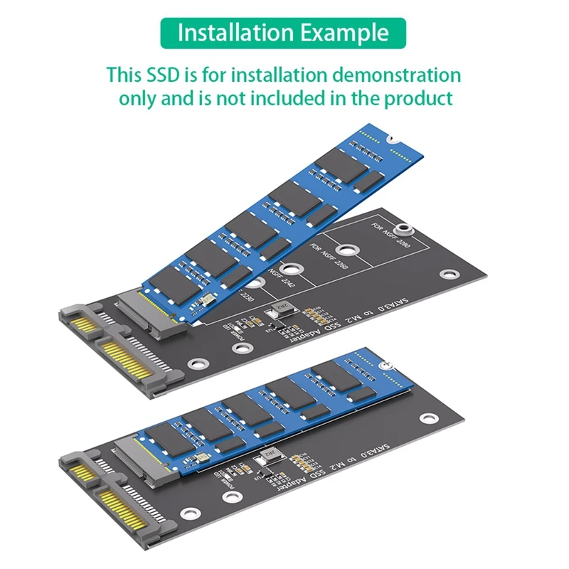 M.2 NGFF To SATA Adapter Card B Key/B & M Key SSD Converter For NGFF M.2 2280 2260 2242 2230 SSD (Not For M.2 NVME)