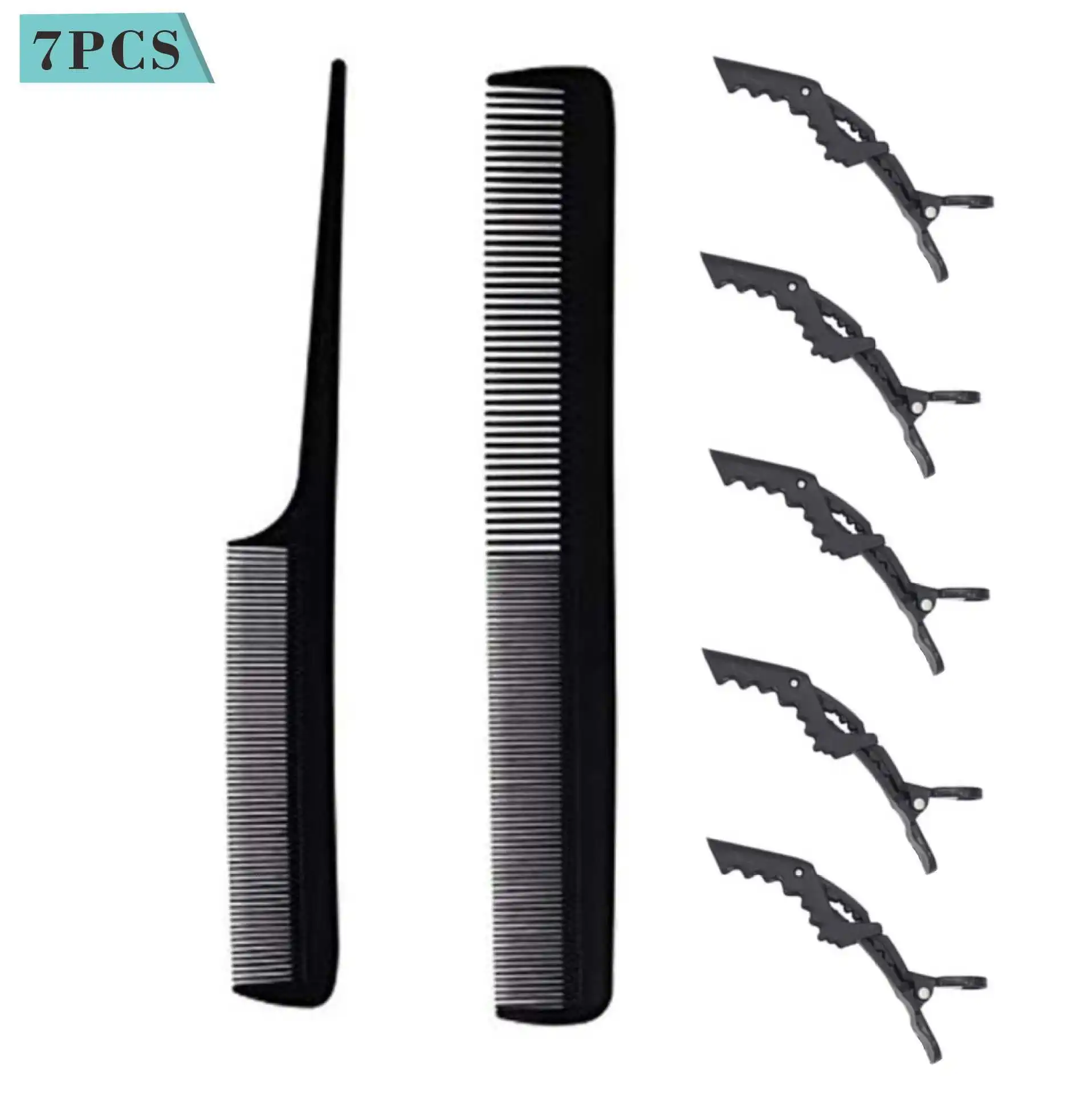 

4-7pcs Hair Combs Hair Clips Set Barber Hairdressing Hair Cutting Comb Flat Texture Comb Curly Barber Combs Hairs Styling Tools