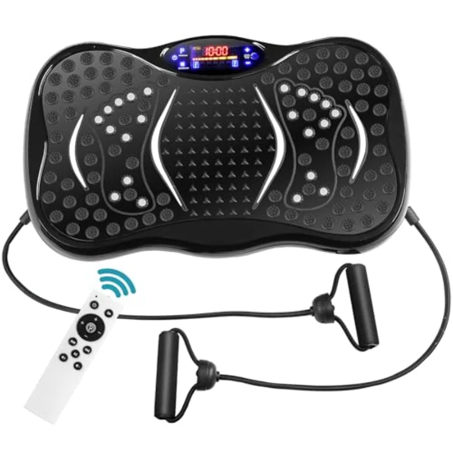 

HomGarden Mini Waver Vibration Platform Exercise Machine Whole Body Fitness Vibration Plates w/ Loop Bands Full Body Home Train