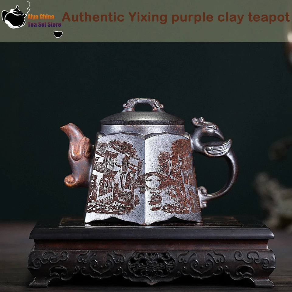 

Yixing Handmade Purple Clay Teapot Dragon Phoenix Chengxiang Teapot Dragon Kiln Chaitie Honggu Wushao Kung Fu Tea Set