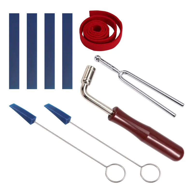 

A51Q-резиновый ключ для отключения звука и фортепиано, 9 шт., профессиональный набор для настройки фортепиано, набор инструментов для тюнера