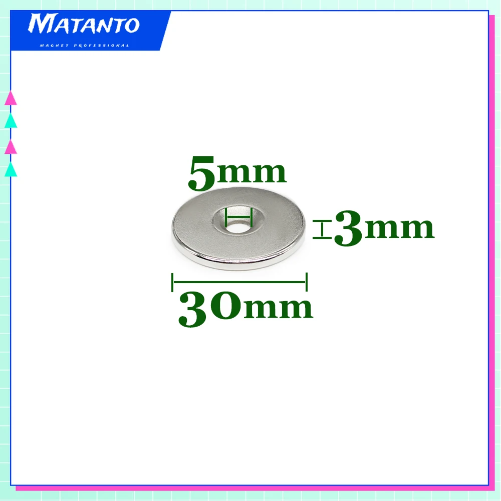 1/2/5/10/15/20/30PCS 30x3-5 Round Strong Powerful Magnets 30*3 mm Hole 5mm 30x5 Disc Countersunk Search Magnet 30x3-5mm 30*3-5