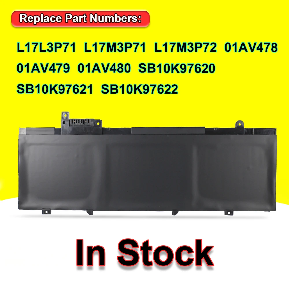 Replacement Laptop Battery L17L3P71 For Lenovo ThinkPad T480S Series SB10K97620 01AV478 01AV479 01AV480 L17M3P71 11.58V 57Wh OEM