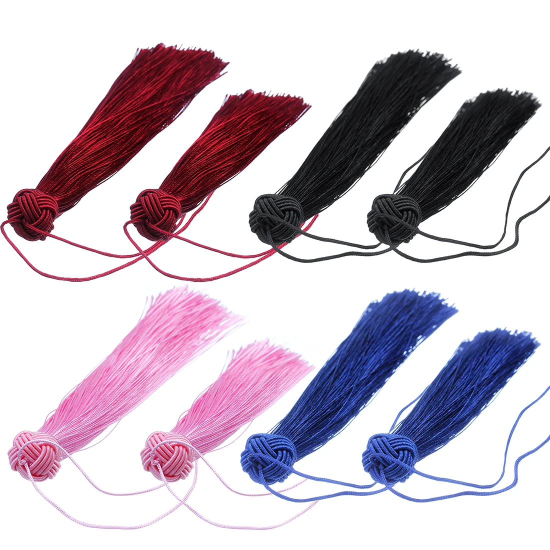 

4pcs Polyester Silk Tassel Fringe 16cm Tassels Trim For Sewing Curtains Accessories DIY Keychain Wedding Decoration Wholesale