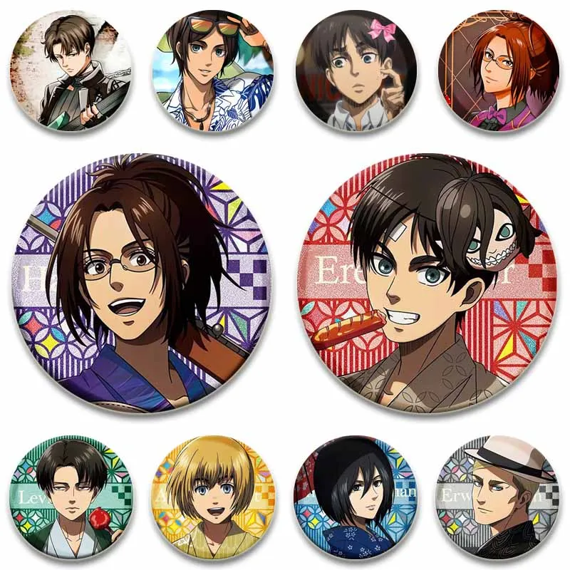

Creative Anime Attack on Titan Lapel Pins Custom Cartoon Figure Eren Armin Brooches on Bag Cosplay Badge Jewelry Accessory Gifts