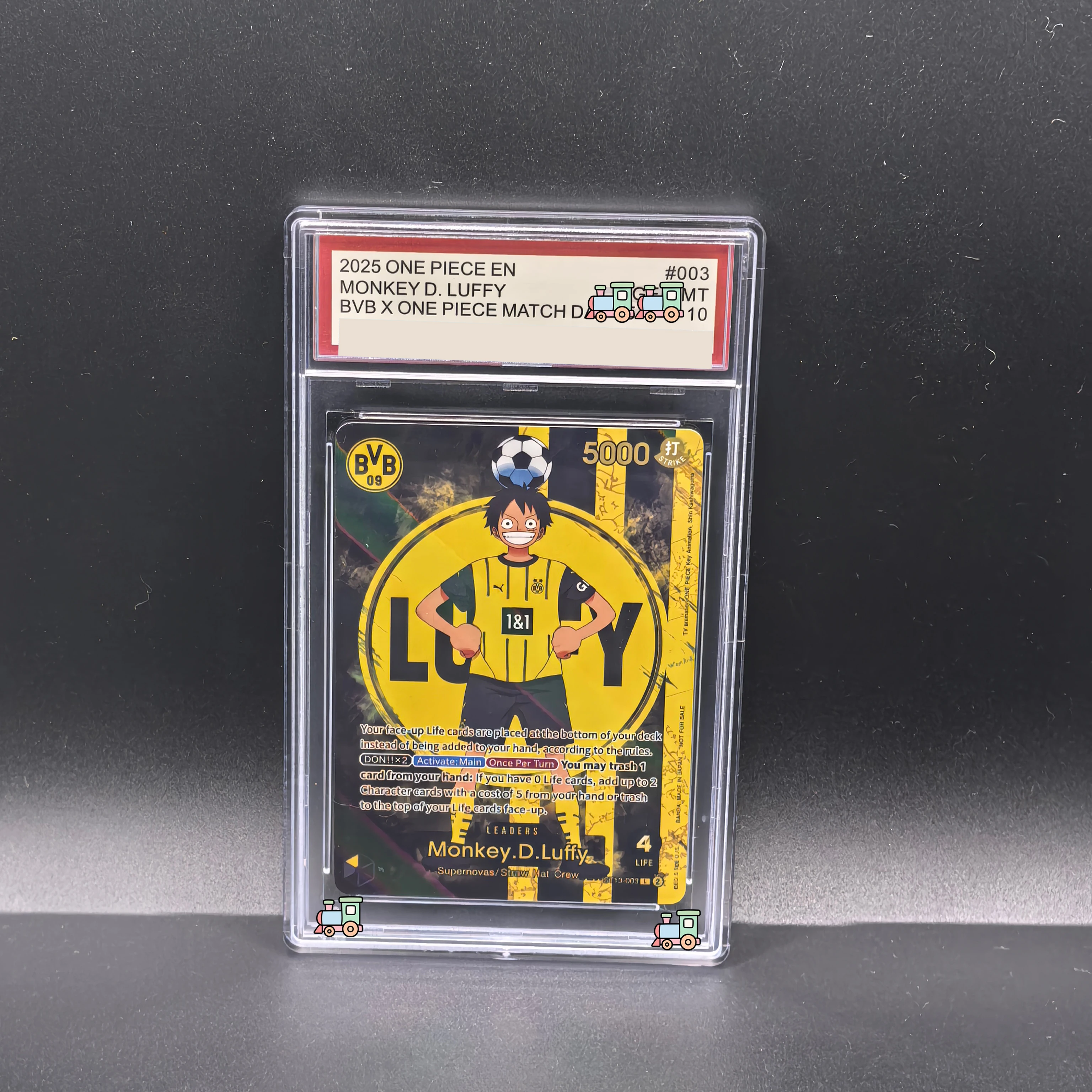 DIY OPCG Rating Card Collection Card 2025 MONKEY D. LUFFY BVB X ONE PIECE MATCH DAY Copy 10Points Rating Card Anime Game Gift