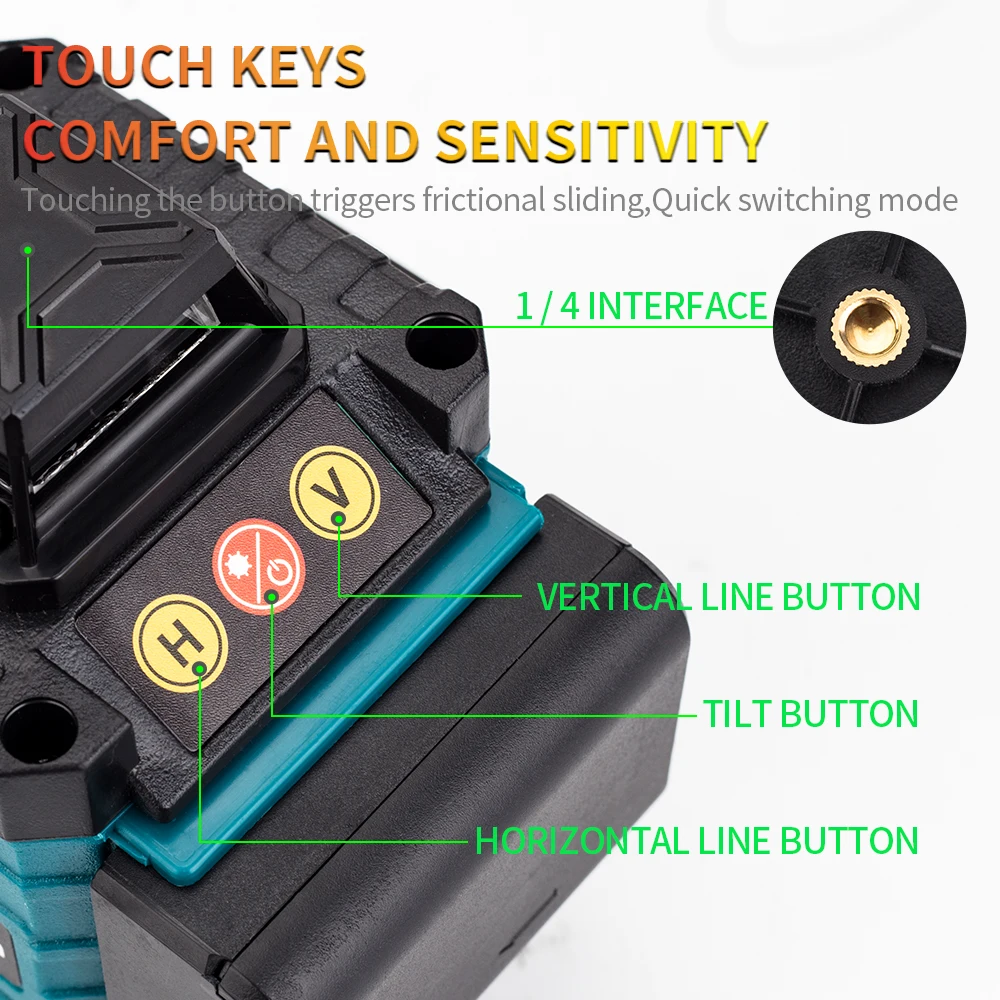 Honminda 16 Lines 4D Laser Level green line Self-Leveling 360 Horizontal And Vertical Super Powerful green Beam laser level