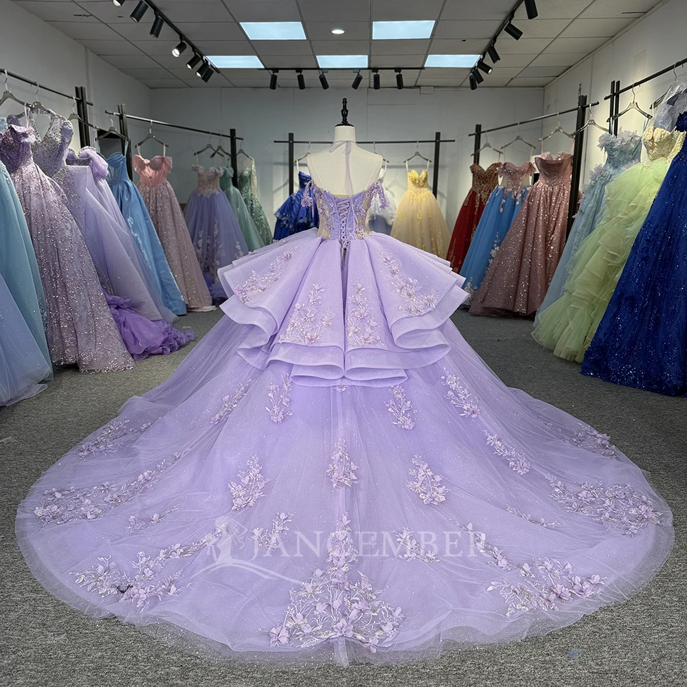 Customized Ball Gown Quinceanera Dresses 2025 With Sequined Ruffles Crystal Beading Appliques Party Gown Vestido De Quinceañera