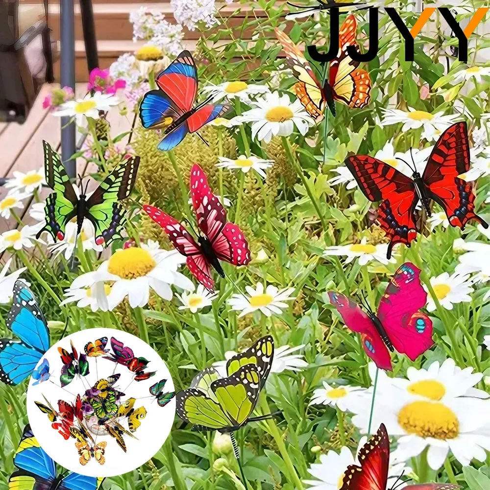 

10 PCS Mixed Color Garden Garden Pots Color Romantic Ornaments Holiday Whimsical Butterfly Pile Color Random