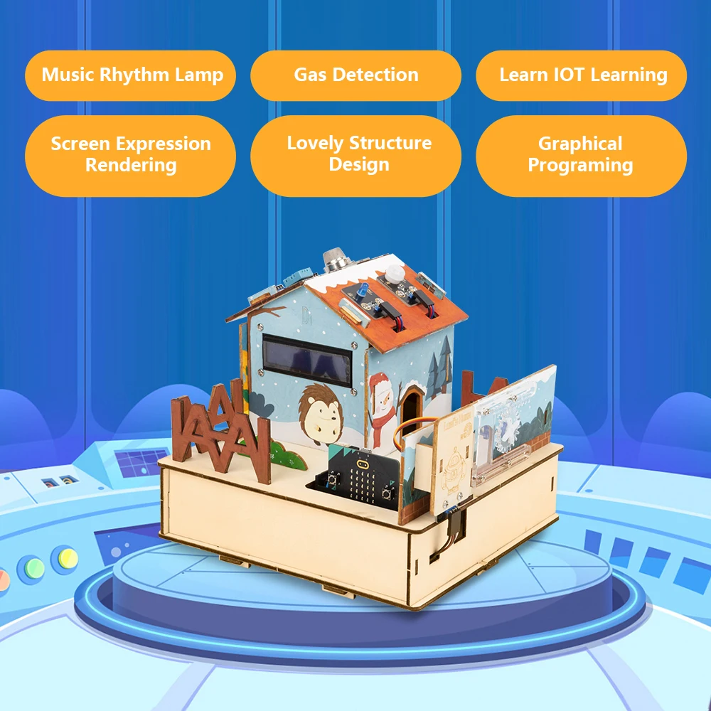 

ACEBOTT DIY Smart Home BLE IOT Kit for Micro:bit Automation Projects Wooden House STEAM Graphical Programing Learning Kit