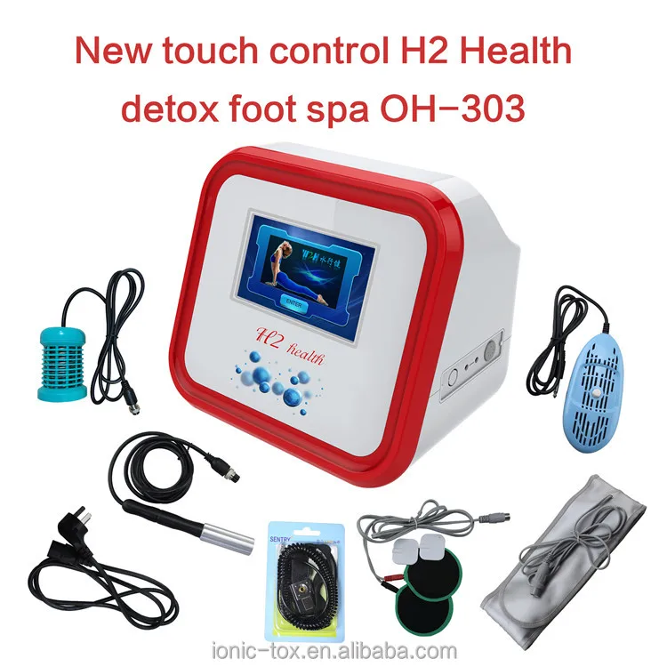 New Touch Control H2 Health Detox foot spa with both hydrogen generator and new green array, far infrared belt, T.E.N.S massage