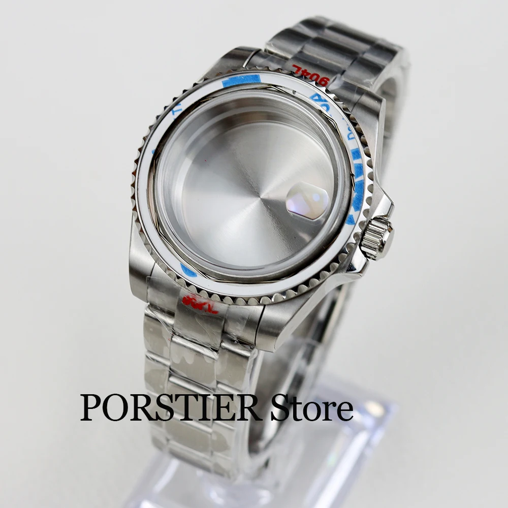 

40mm Watch Case no Ceramic Bezel jubilee/oyster bracelet Sapphire Glass for NH34 NH35 NH36 Movement SUB GMT Yacht 28.5mm Dial