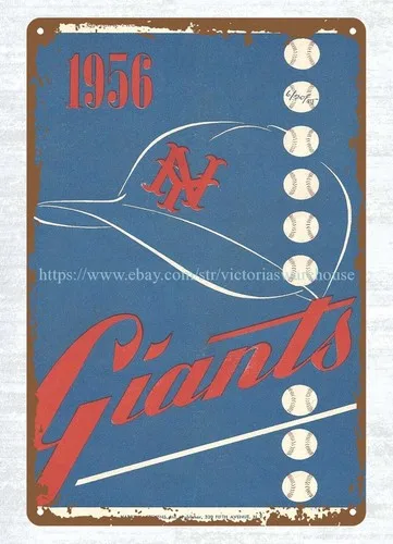 wall decor 1956 baseball program   metal tin sign