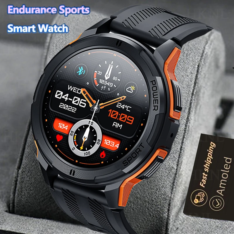 2024 1.43 Inch Amoled 1atm Waterproof Pedometer Smartwatch Heart Rate Monitor Bluetooth Call Smart Watch For Android Ios 410mah