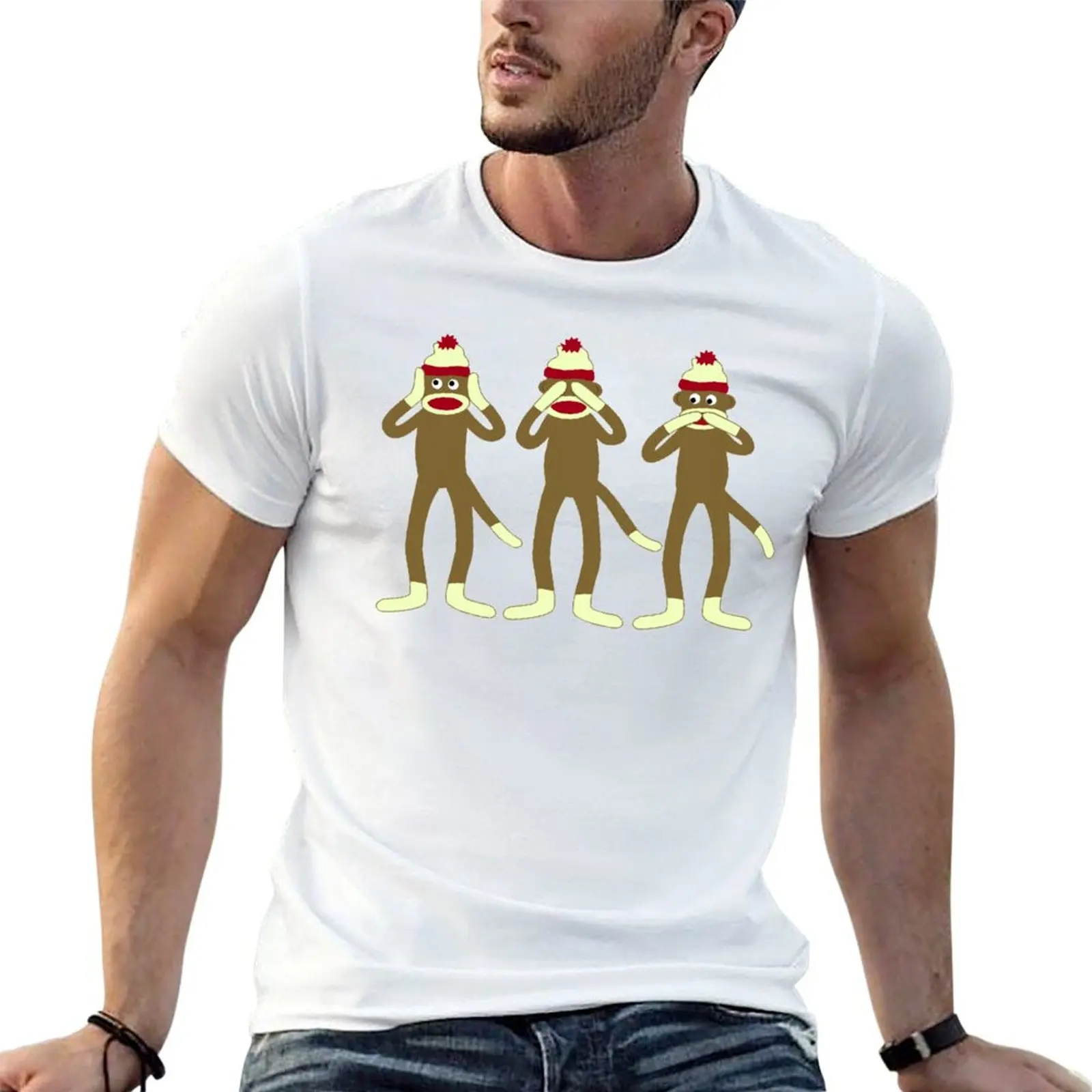 

Hear, See, Speak No Evil Sock Monkeys T-Shirt t shirts for man cotton funny funny t shirts cotton T-Shirt
