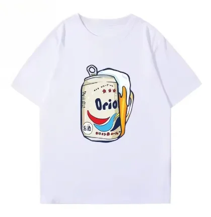 Trend Beer Letter Pattern Printed  T-Shirt --Fitting Fashionable  Women's Top
