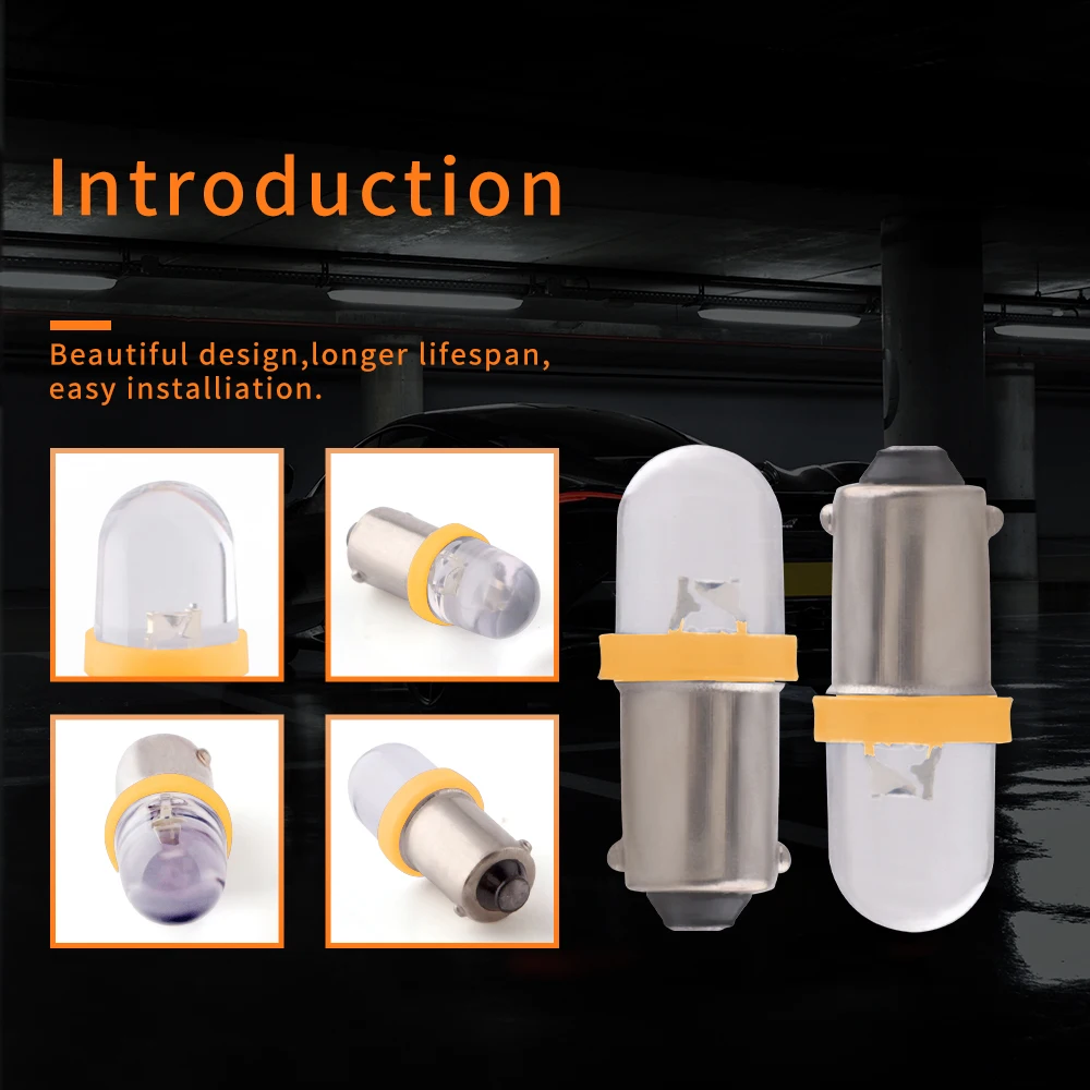 10 قطعة 6 فولت 6.3 فولت التيار المتناوب تيار مستمر غير قطبية BA9S T4W T11 LED ضوء لمبة 53 57 1895 1891 64111 لآلة الكرة والدبابيس برتقالي الجليد الأزرق الأبيض الدافئ #4