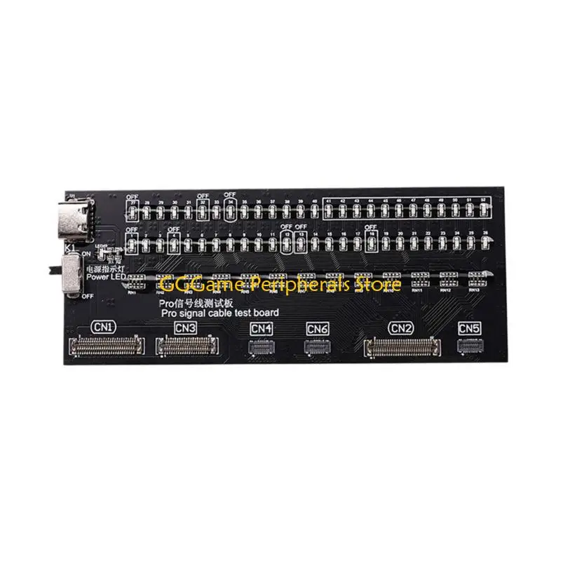U55B Cable Test Board With Power Input, Lights, Circuit Layout, and Printed Guide for Repair Line Inspection and Fault Check