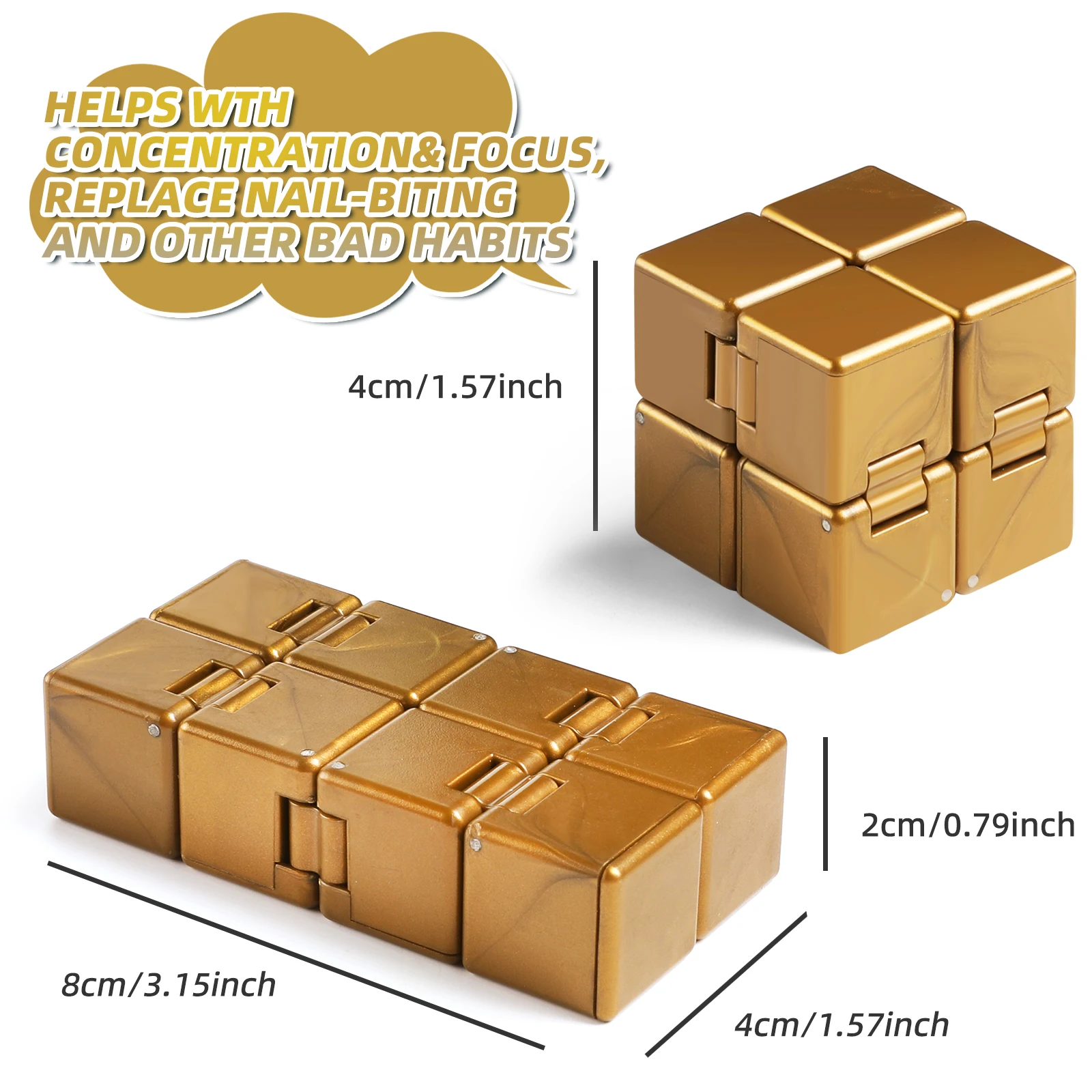 Brinquedo sensorial de cubo infinito, jogo de inquietação para crianças e adultos, mini brinquedo legal para alívio de estresse e ansiedade e matar tempo
