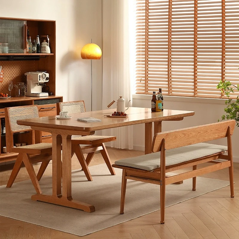 All solid wood large board table, cherry wood long dining table, living room calligraphy long office study table