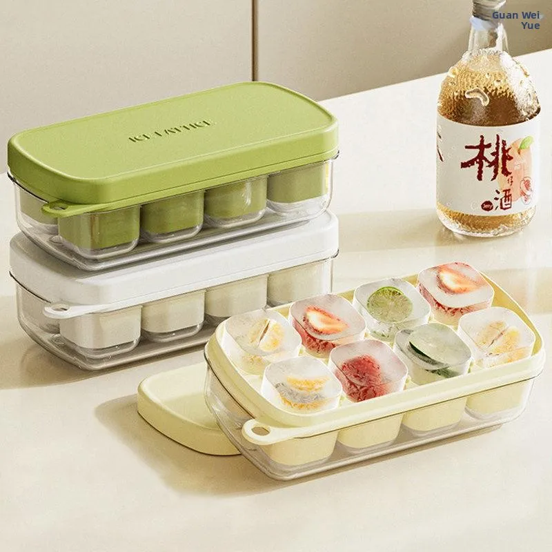 

Ice Tray Baby Food Preparation Press Type Portable Ice Maker with Lid Household Kitchen Tool for Cooking And Baking