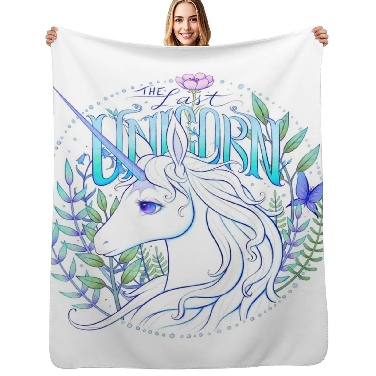 The Last Unicorn Throw Blanket Shaggy Furry Soft Blanket for Bedroom Living Room