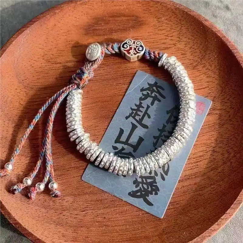 

Gold-Gulping Coiled Blue Bracelet Solid S999 Silver Good Luck Wealth-Attracting Women's Bracele