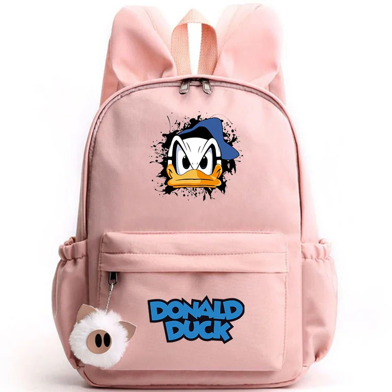 Cure Donald Duck Backpack for Girl Boy Student Teenager Rucksack Women Casual Portable Laptop Travel Rabbit Ears Cute Mochila