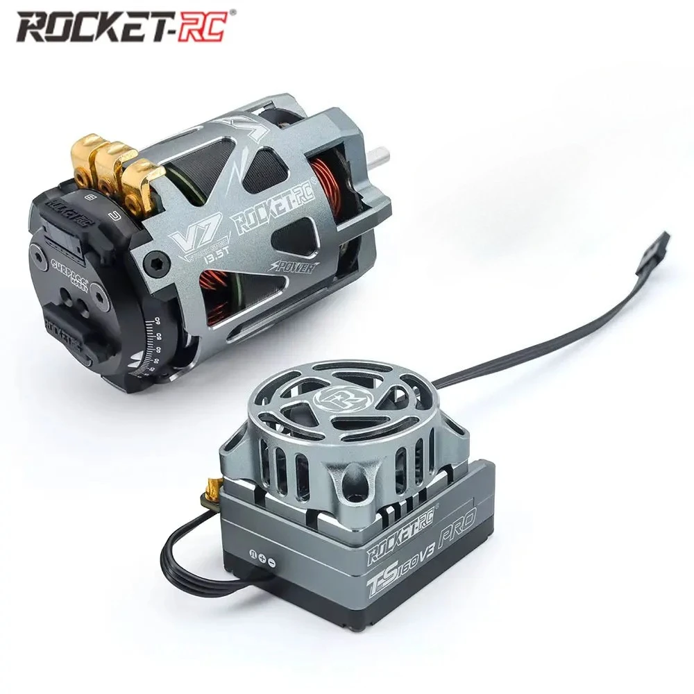 Rocket-RC 540 V7 2-Pole High Torque Brushless Motor with TS160 V3PRO 160A ESC Combo for 1/10 F1 RC Racing Drift Crawler Car Part