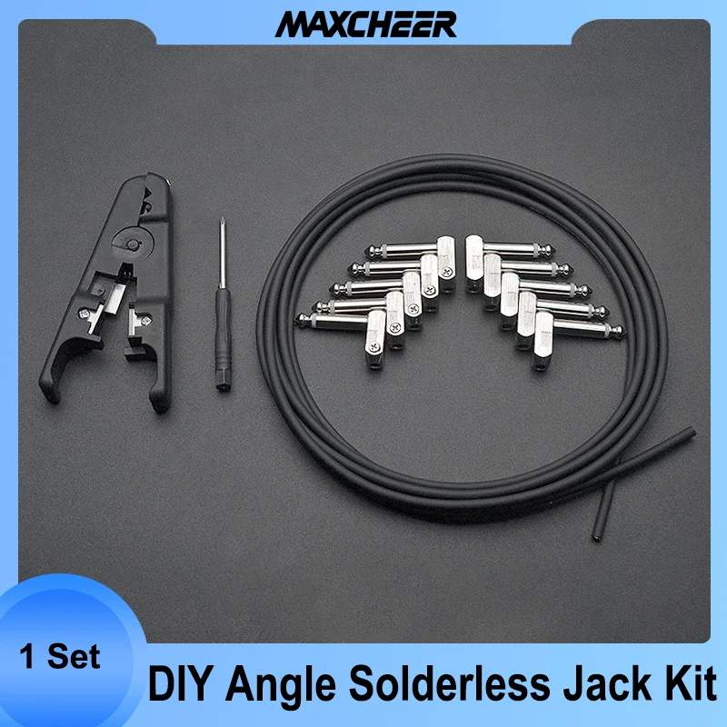 Conectores sin soldadura para diseño de guitarra, Kit de Cable de parche de Pedal de guitarra DIY, Conector de ángulo sin soldadura de 10, Cable y