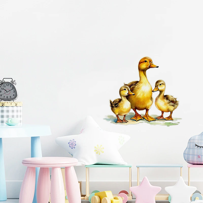 T780#Cute Ducklings Wall Sticker Kids Room Background Home Decoration Mural Living Room Wallpaper Funny Decal